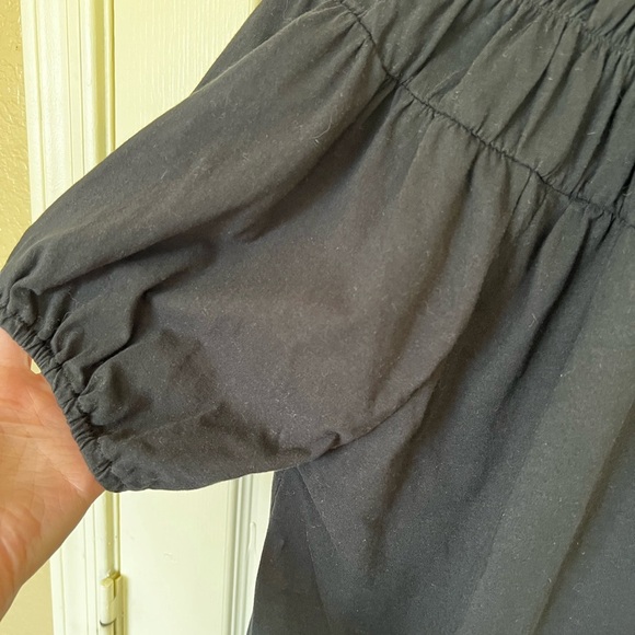 J. Crew Black Ruffled Blouse 100% Cotton - Picture 9 of 9